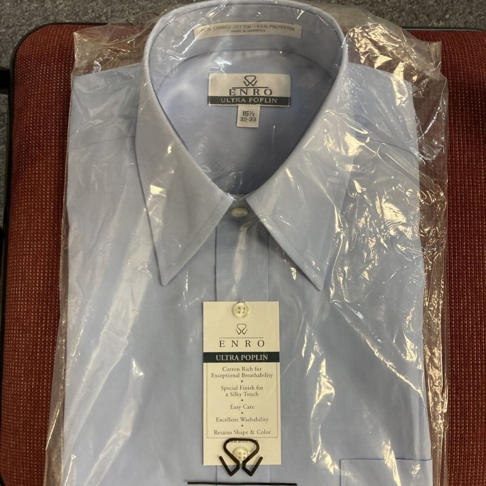 MEN’S SHIRT - Enro Shirtmakers - Blue - NEW - Small